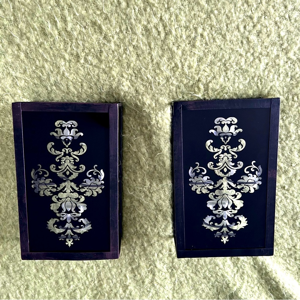 Black and Silver Floral Art Wall Decor Set